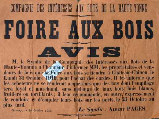 Affiche de la foire aux bois de 1910 Affiche de la foire aux bois de 1910